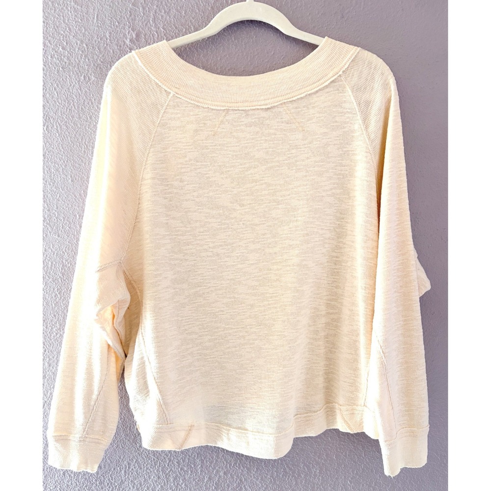 Free People Don't Forget Me Top Slouchy Boho Neutral Minimalist Size Small - Picture 5 of 5